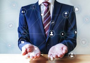 スーツのビジネスマンと人物のアイコン